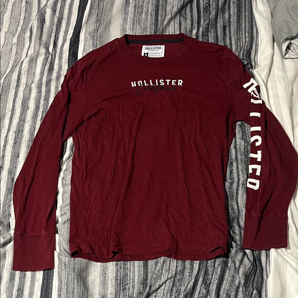 Hollister Burgundy Long Sleeve Tee